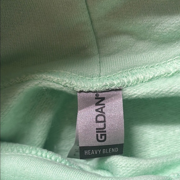 Gildan Light Green Hoodie with Floral Accent - Picture 2 of 16